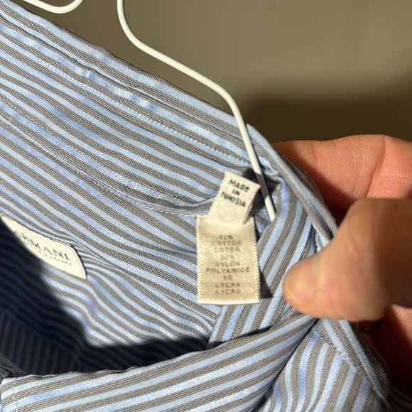 Giorgio Armani Collezioni Blue and Gray Striped Mens XL Dress Shirt. - Picture 5 of 6